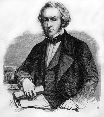 Richard Cobden portréja. brit közgazdász és politikus (1804-1865). Metszet 1866-ból. alkotó: Unknown artist