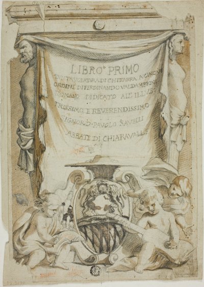 Gitár kézikönyv címoldalának tervezése Ferdinando Valdambrini által alkotó: Unknown Italian