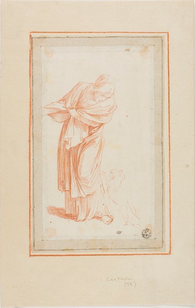 Nő és kutya alkotó: Unknown Italian
