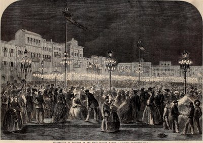 Az első olasz nemzeti fesztivál ünnepsége Firenzében alkotó: Unknown artistUnknown artist