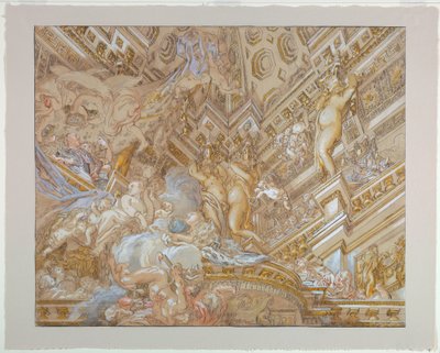 Rajz, mennyezetterv, 1727 körül. alkotó: Unknown artistUnknown artist