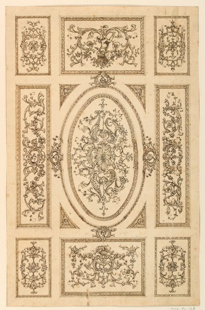 Rajz, mennyezeti terv, 1750 körül alkotó: Unknown artistUnknown artist
