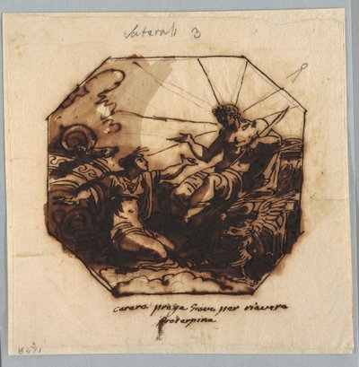 Rajz, Ceres kéri Jupitertől Proserpina visszatérését, 1812 alkotó: Unknown artistUnknown artist