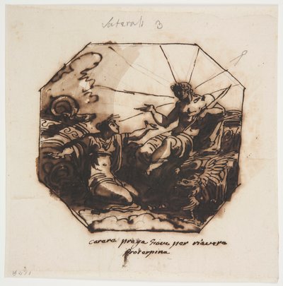 Rajz, Ceres kéri Jupitertől Proserpina visszatérését, 1812 alkotó: Unknown artistUnknown artist