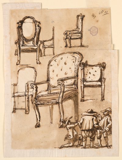 Rajz, székek, 1780-1790 alkotó: Unknown artistUnknown artist