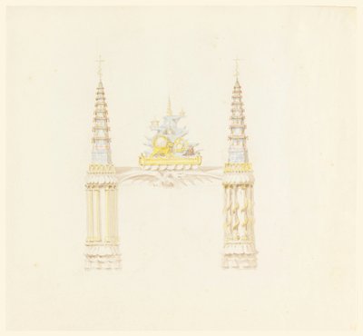 Rajz, Kéménydarab, a zeneszoba nyugati fala, 1820 körül. alkotó: Unknown artistUnknown artist