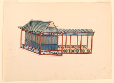 Rajz, Chinoiserie pavilon, 1815-22 alkotó: Unknown artistUnknown artist