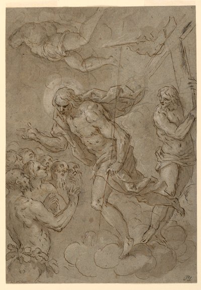 Rajz, Krisztus a limbóban, 1625-1628 alkotó: Unknown artistUnknown artist
