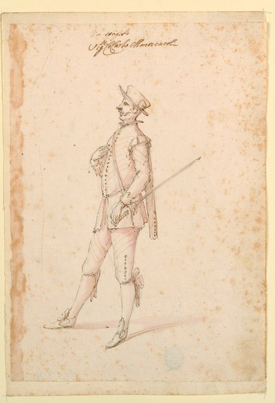 Rajz, jelmeztervezés: 1720 körül. alkotó: Unknown artistUnknown artist