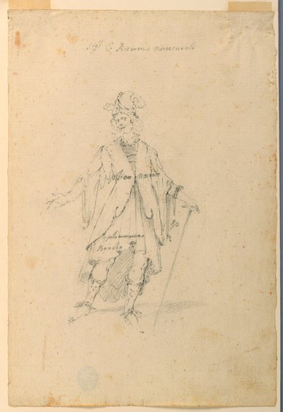 Rajz, jelmeztervezés: 1720 körül. alkotó: Unknown artistUnknown artist