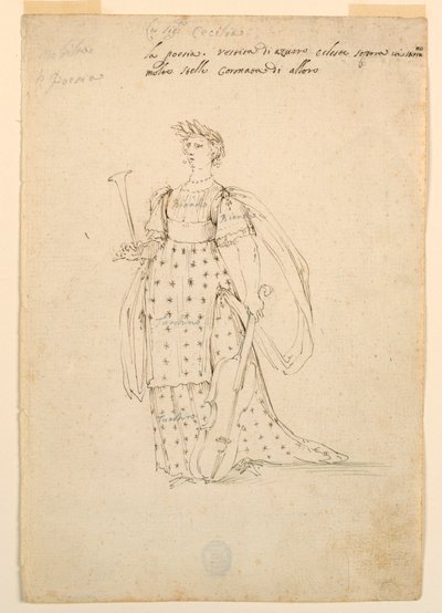 Rajz, jelmeztervezés: 1720 körül. alkotó: Unknown artistUnknown artist