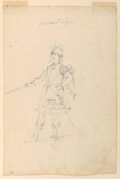 Rajz, jelmeztervezés: 1720 körül. alkotó: Unknown artistUnknown artist