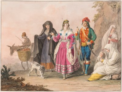 Rajz, Szicíliai viseletek, 1828 alkotó: Unknown artistUnknown artist