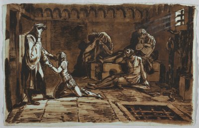 Rajz, Ugolino gróf és fiai halála, 1815-1823 alkotó: Unknown artistUnknown artist