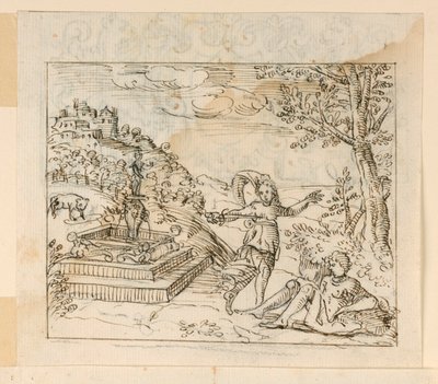 Rajz, Thisbe halála, 1600-1625 alkotó: Unknown artistUnknown artist