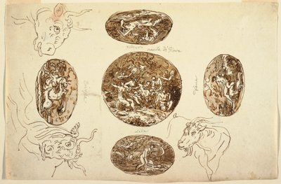 Rajz, Jupiter cselekedetei, egy mennyezethez, 1812 alkotó: Unknown artistUnknown artist