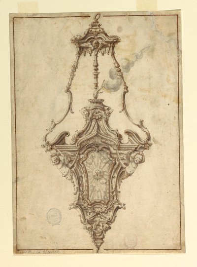 Rajz, füstölőedény tervrajza, 1725-1750 alkotó: Unknown artistUnknown artist