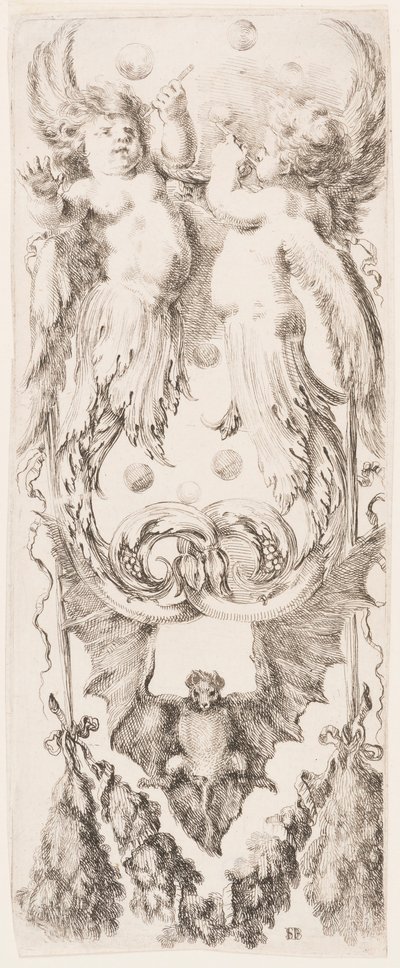 Nyomat, Ornamentika vagy groteszk (groteszk dísz), 1653 körül. alkotó: Unknown artistUnknown artist