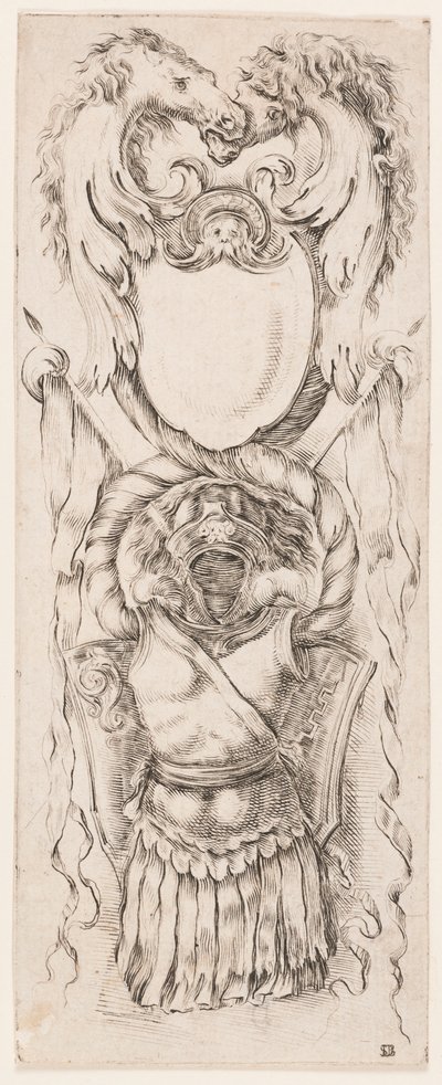 Nyomat, Ornamentika vagy groteszk (groteszk dísz), 1653 körül. alkotó: Unknown artistUnknown artist