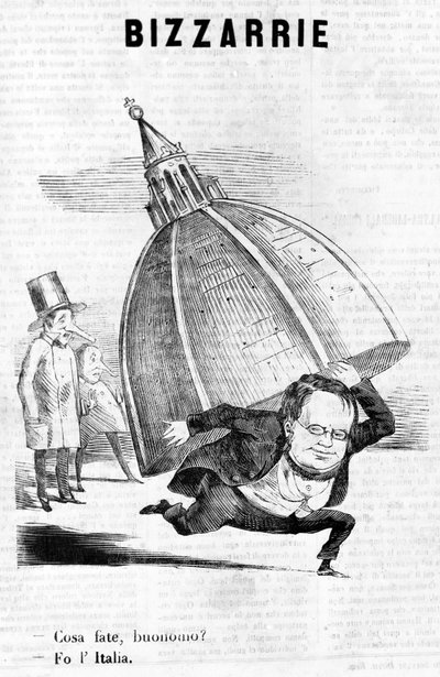 - Mit csinál, uram? - I do Italy (Cavour Firenze kupolájával) Il Fischietto szatirikus metszet alkotó: Unknown artist