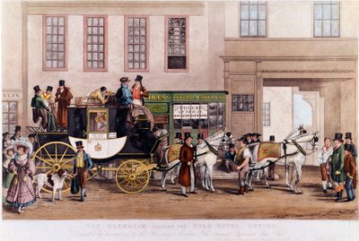 Szorgalom a Star Hotel előtt”” Oxfordban 1831-ben”” Metszet a XIX. alkotó: Unknown artist