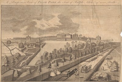 Perspektivikus kilátás a Prior Parkra, a Ralph Allen Esq székhelyére. Bath közelében alkotó: Unknown artist