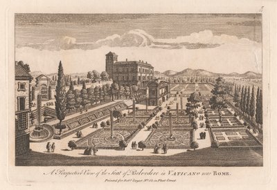 Perspektivikus kilátás a Belvedere székhelyére a Vatikánban, Róma közelében alkotó: Unknown artist