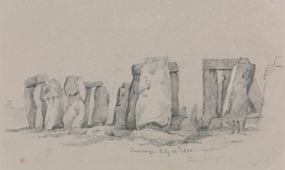 Stonehenge képe két figurával az előtérben alkotó: Unknown artist