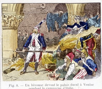 Bivak a velencei hercegi palota előtt az olasz hadjárat idején alkotó: Unknown artist