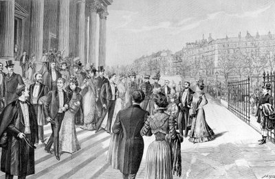 Nagyszerű esküvő a párizsi Madeleine-ben. alkotó: Unknown artist