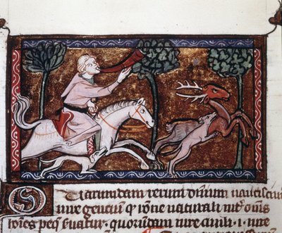Szarvasra vadászó nemes. 15. századi kézirat. Szarvasra vadászó nemes. 15. századi kézirat. alkotó: Unknown artist