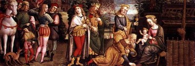 A mágusok imádása (olaj a panelen) alkotó: Unknown artist