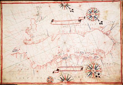 Adriai-tengeri térkép, 1620 körül (pergamen) alkotó: Unknown artist