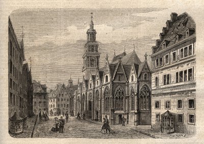 Aegidienkirche (Hannover) Németország - Hannover, az Aegidien-templom, a II. világháborúban elpusztult - Hannover - Az Aegidienkirche - metszet a „” Illustrous People