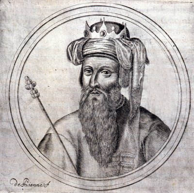 VIII. Amedeus (1383-1451), Savoyai gróf akkori herceg, utolsó ellenpápa V. Félix néven. Metszet a Savoyei Királyi Ház genealógiai történetébe, Samuel Guichenou, Lyon 1660. alkotó: Unknown artist