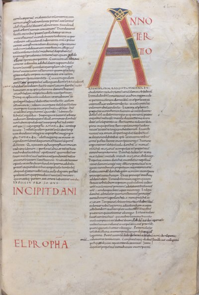 Anno tertio: Incipit Daniel Propha.Incipit of the Book of the Prophet Daniel, 11. század (miniatűr, hártyás kézirat) alkotó: Unknown artist