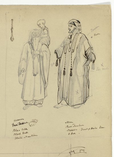 Arab férfi, nő és gyermek alkotó: Unknown artist