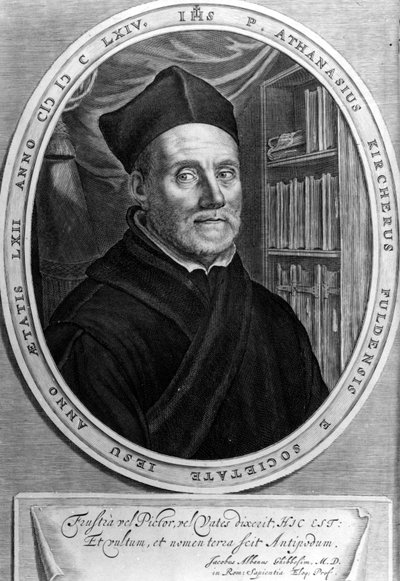 Athanasius Kircher (1601 - 1680), jezsuita, orientalista és német tudós - Metszet sd 18. század alkotó: Unknown artist