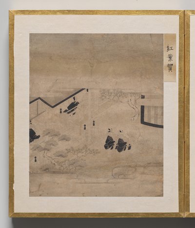 Őszi kirándulás a Genji meséjéhez készült illusztrációk albumából alkotó: Unknown artist