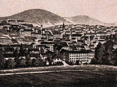 Baden Baden (Baden-Baden), Németország: kilátás a városra (Általános nézet). in "" A világ 168 nézetet szemléltet"" Keltezés nélküli (XIX. század vége) alkotó: Unknown artist