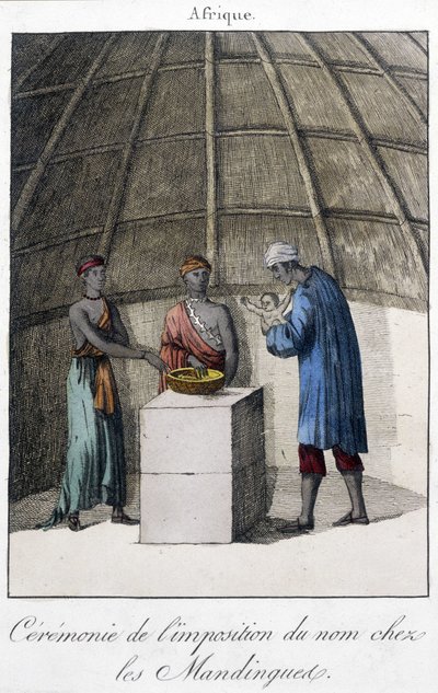 Keresztség a Mandinguesben (Mali?) Afrikában - metszet alkotó: Unknown artist