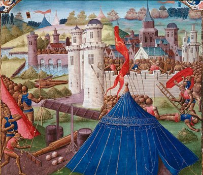 Csatajelenet egy karthágói miniatűr „” római történelemből” (Ad urbe condita), Tite Live (Kr. e. 59-17) (Titus Livius), fordította Pierre Bessuire 1450-1500 Chantilly, Musee Conde alkotó: Unknown artist