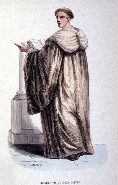 Benedictin du Mont Olivet. Metszet egy vallási rendekről szóló albumból, Párizs alkotó: Unknown artist