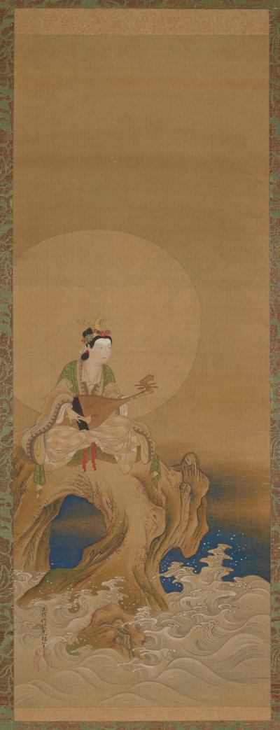 Egy sziklára hajolva a tenger mellett alkotó: Unknown artist