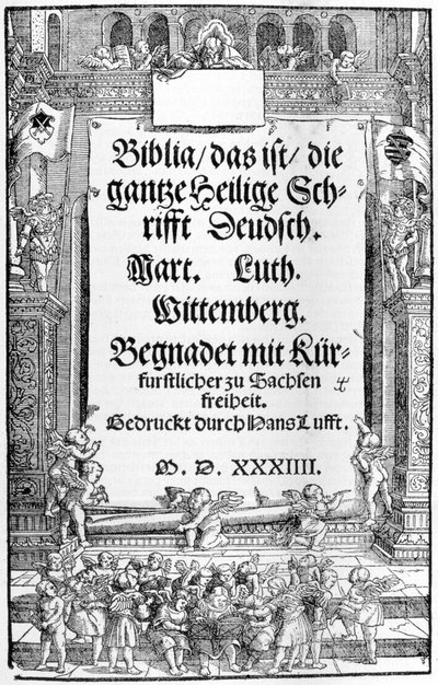 Luther Bibliája. 1534. Wittenberg. Civica Biblioteca Sormani. Milánó alkotó: Unknown artist
