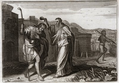 Royaumont Biblia, Ószövetség: Saul szertartása. Sámuel Isten parancsára megszentelte Sault a zsidók királyává. Illusztráció 1811-ből. alkotó: Unknown artist