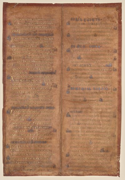 Karoling graduálból kimetszett bifolium (recto) alkotó: Unknown artist