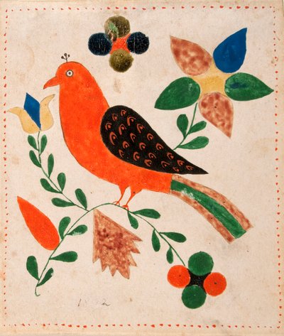 Madár néző balra a virágzó gally alkotó: Unknown artist