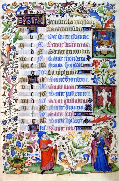 15. századi órakönyv. A január hónap. Milánó, Biblioteca Trivulziana. alkotó: Unknown artist