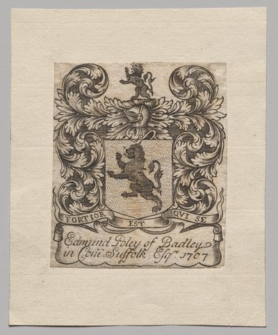 Könyvtábla: Edmund Poley of Badley alkotó: Unknown artist